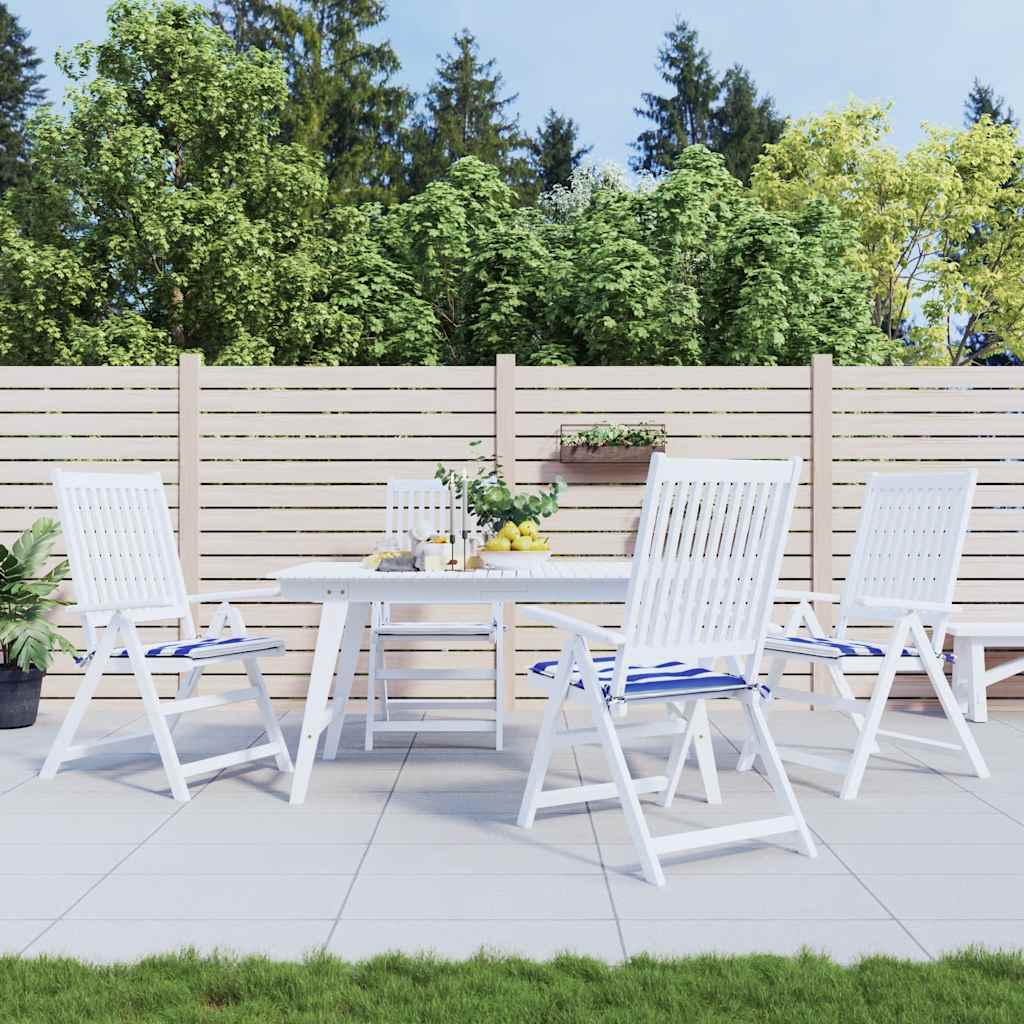 vidaXL Gartenstuhl-Kissen 4 Stk. Blau & Weiß Gestreift 40x40x4cm Stoff