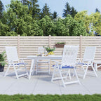 vidaXL Gartenstuhl-Kissen 4 Stk. Blau & Weiß Gestreift 40x40x4cm Stoff