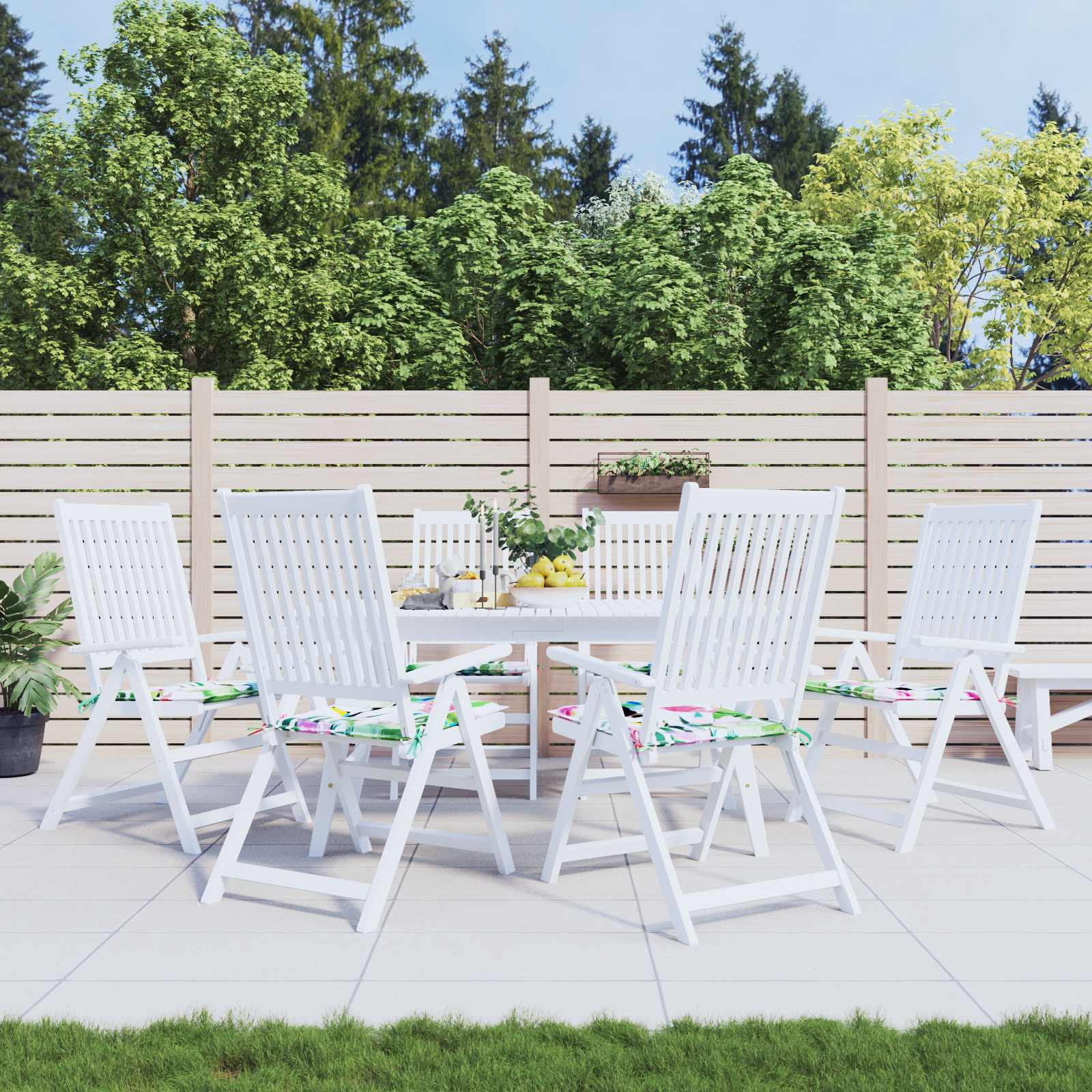 vidaXL Stuhlkissen 6 pcs Mehrfarbig 50 x 50 x 4 cm Oxford-Stoff