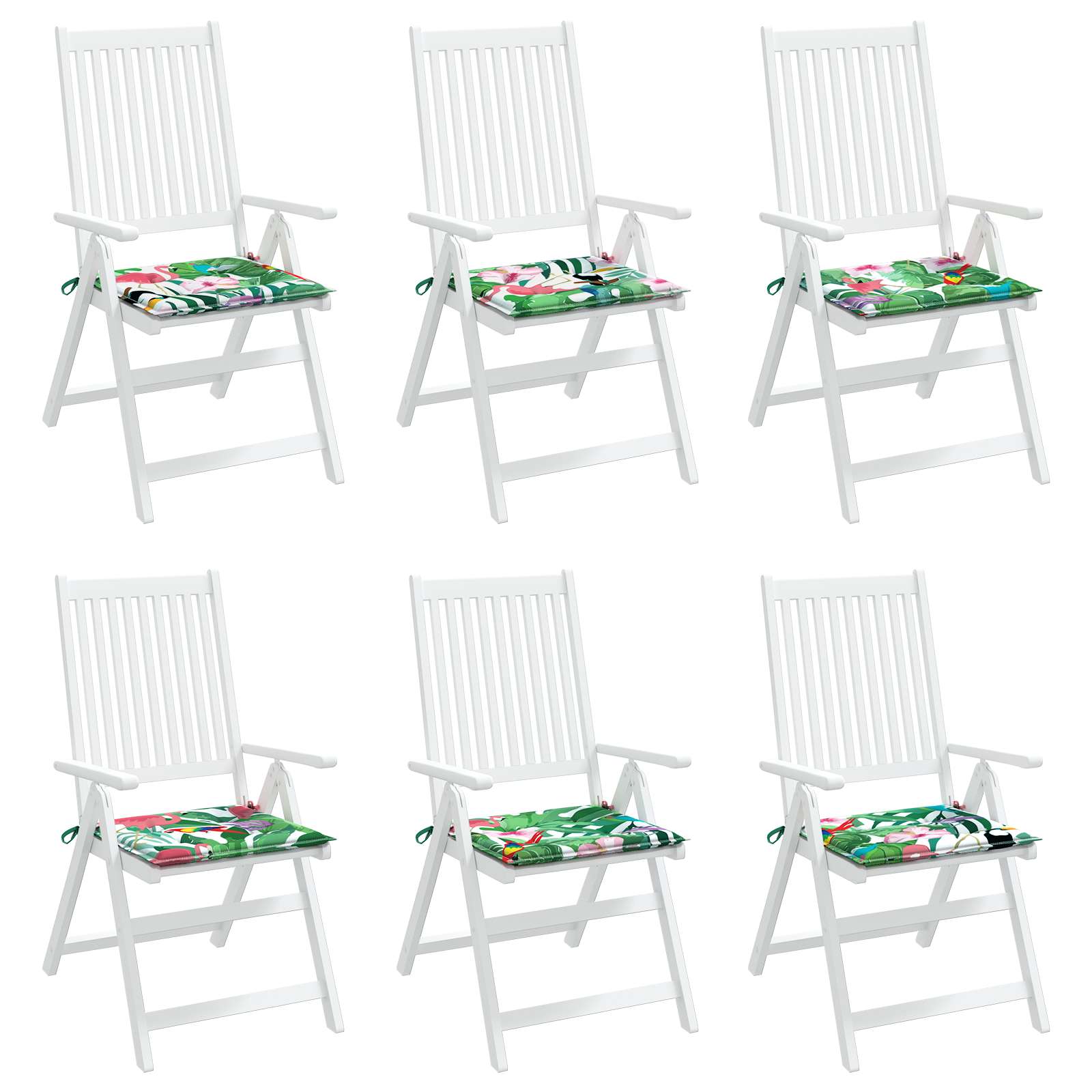 vidaXL Stuhlkissen 6 pcs Mehrfarbig 50 x 50 x 4 cm Oxford-Stoff