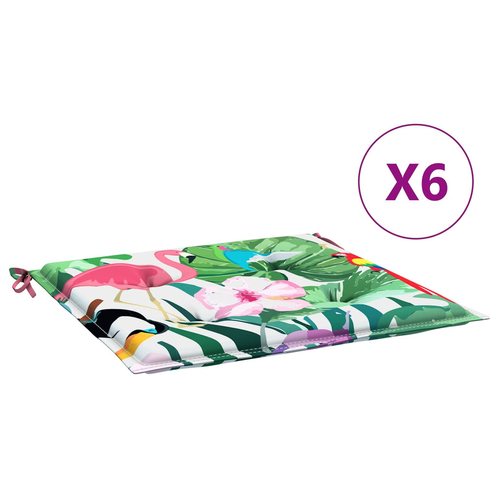 vidaXL Stuhlkissen 6 pcs Mehrfarbig 50 x 50 x 4 cm Oxford-Stoff