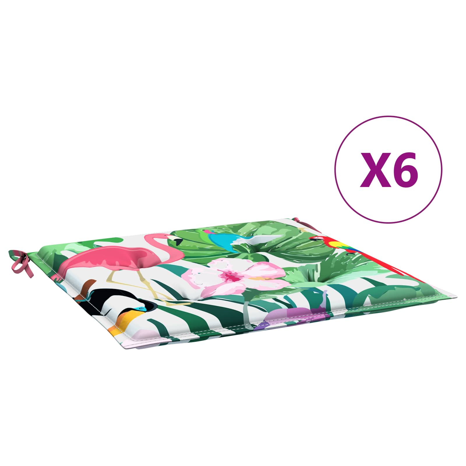 vidaXL Stuhlkissen 6 pcs Mehrfarbig 50 x 50 x 4 cm Oxford-Stoff