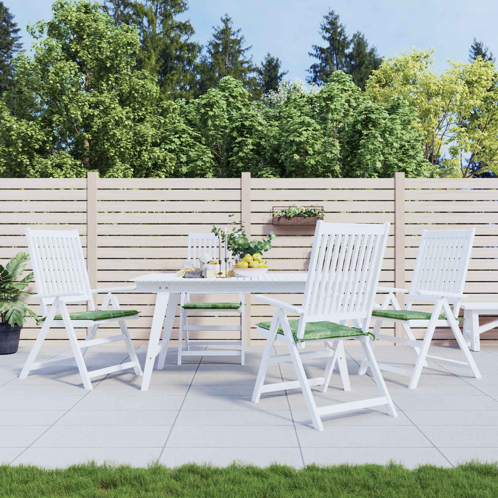 vidaXL Stuhlkissen 4 pcs Grün und Weiß 50 x 50 x 4 cm Oxford-Stoff