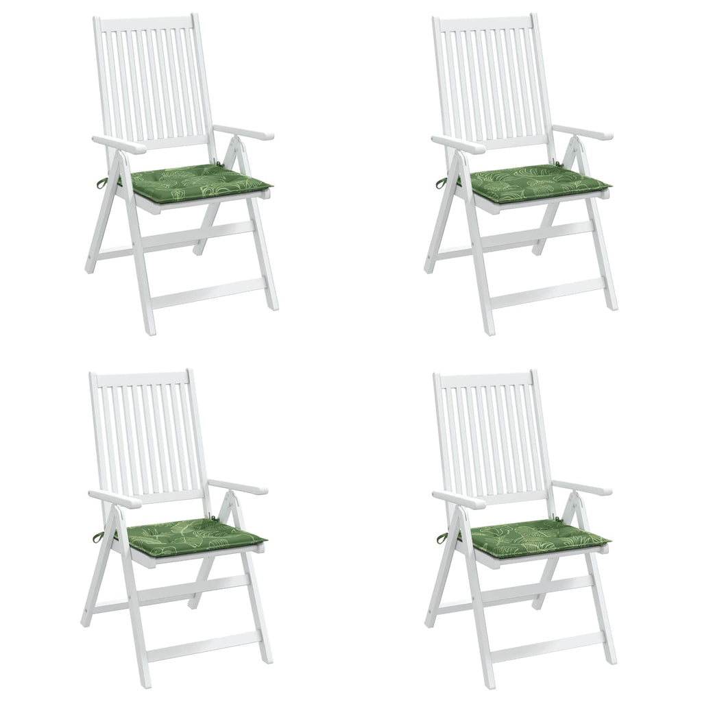 vidaXL Stuhlkissen 4 pcs Grün und Weiß 50 x 50 x 4 cm Oxford-Stoff