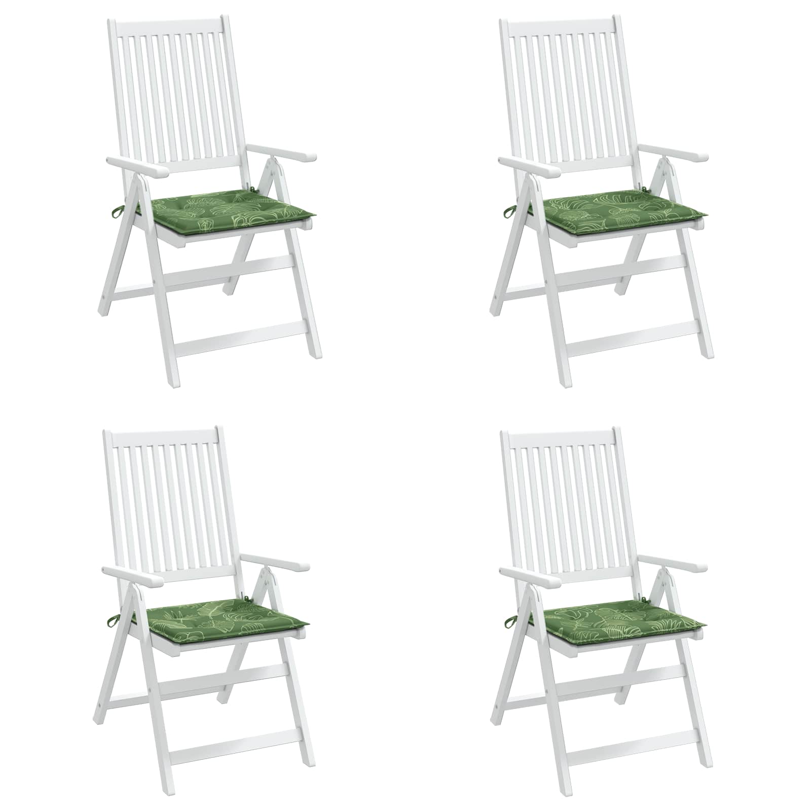vidaXL Stuhlkissen 4 pcs Grün und Weiß 50 x 50 x 4 cm Oxford-Stoff