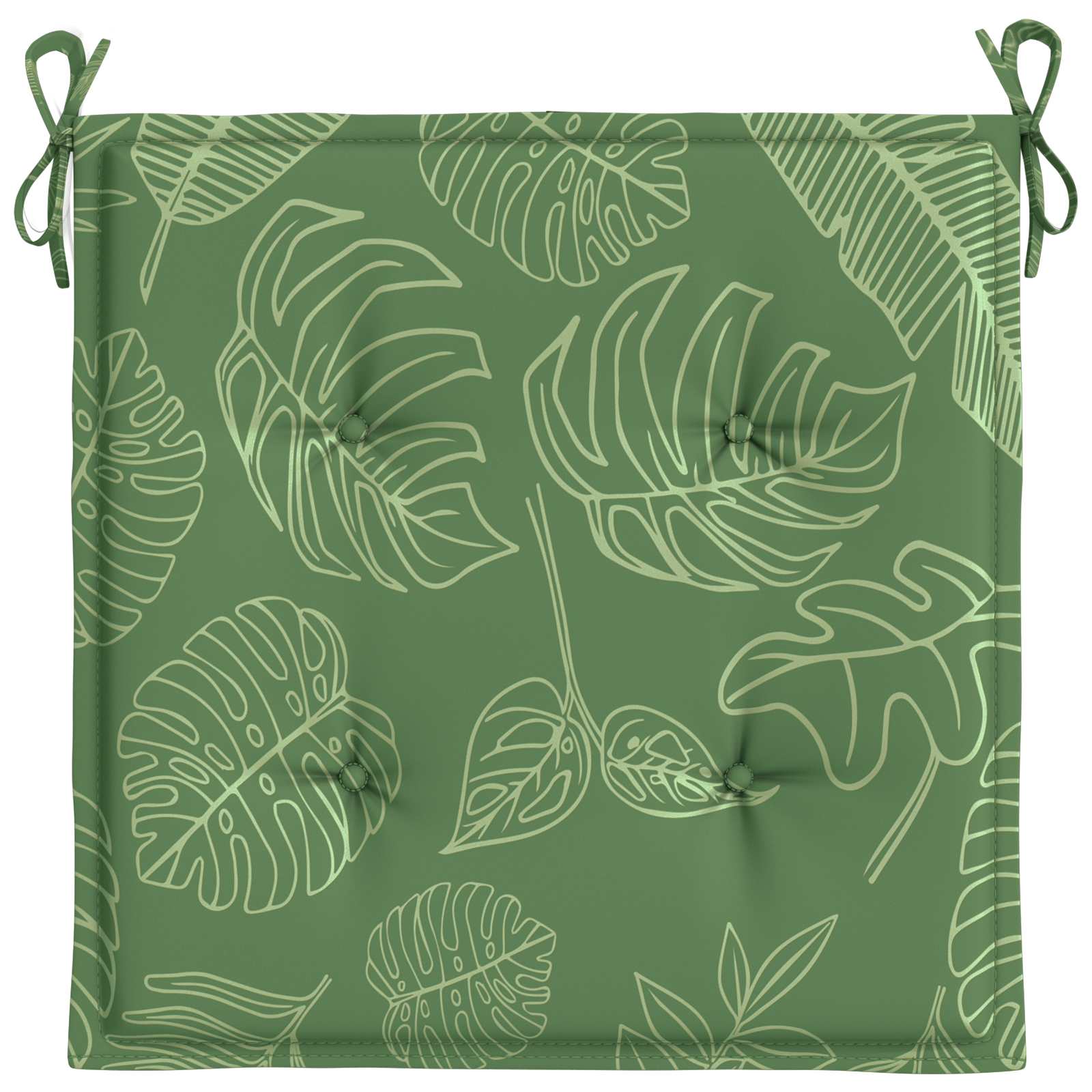 vidaXL Stuhlkissen 4 pcs Grün und Weiß 50 x 50 x 4 cm Oxford-Stoff