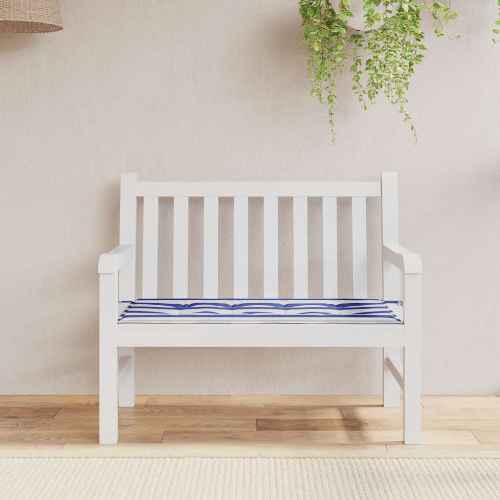 vidaXL Gartenbank-Auflage Blau&Weiß Gestreift 100x50x4cm Oxford-Gewebe