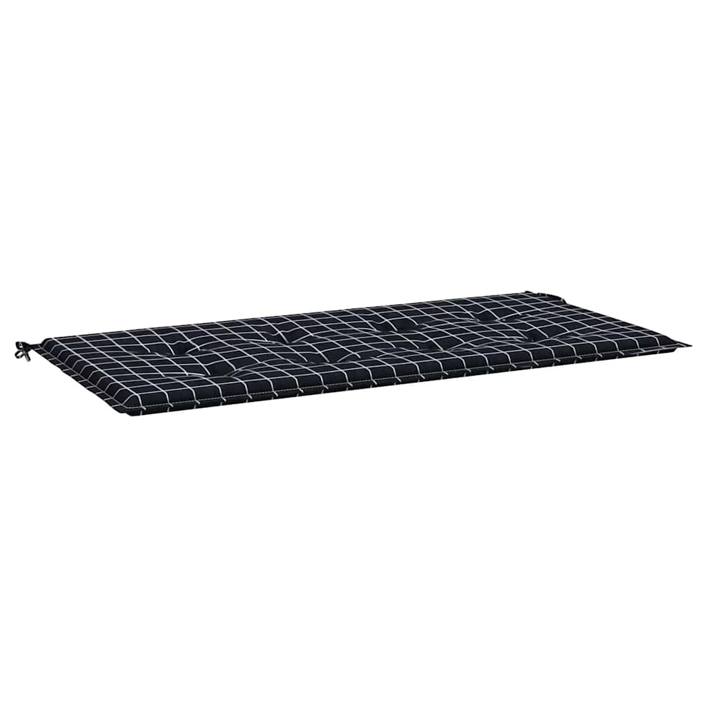 vidaXL Gartenbank-Auflage Schwarz Karomuster 120x50x4 cm Oxford-Gewebe
