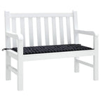 vidaXL Gartenbank-Auflage Schwarz Karomuster 120x50x4 cm Oxford-Gewebe