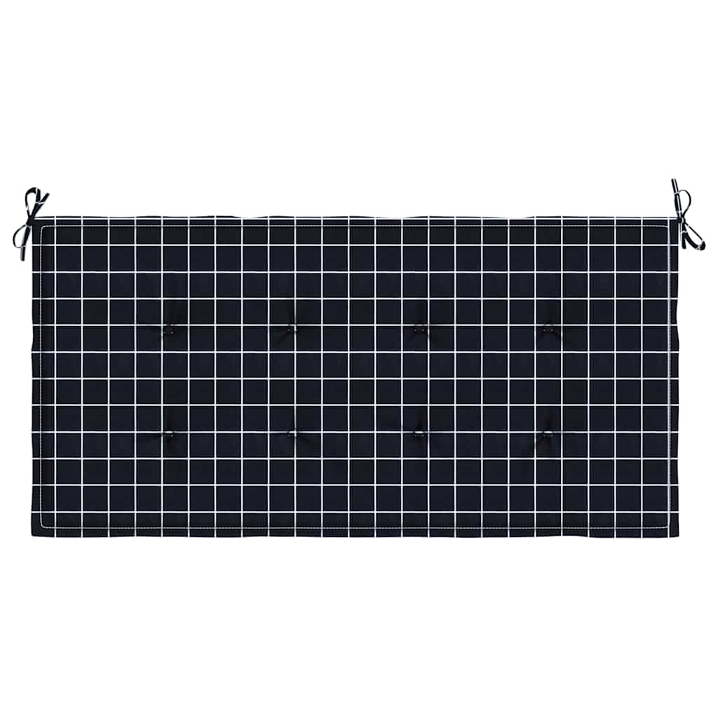 vidaXL Gartenbank-Auflage Schwarz Karomuster 120x50x4 cm Oxford-Gewebe