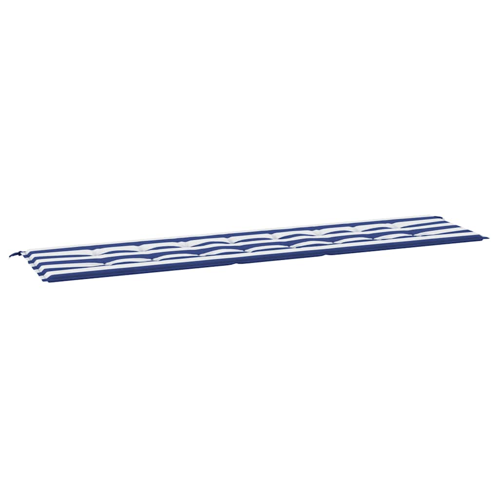 vidaXL Gartenbank-Auflage Blau&Weiß Gestreift 200x50x4 Stoff