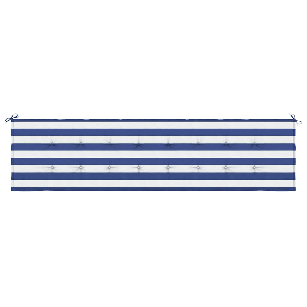 vidaXL Gartenbank-Auflage Blau&Weiß Gestreift 200x50x4 Stoff