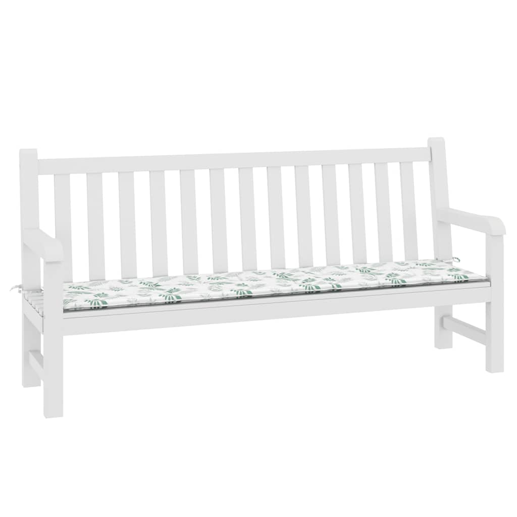 vidaXL Gartenbank-Auflage Blattmuster 200x50x4 cm Stoff