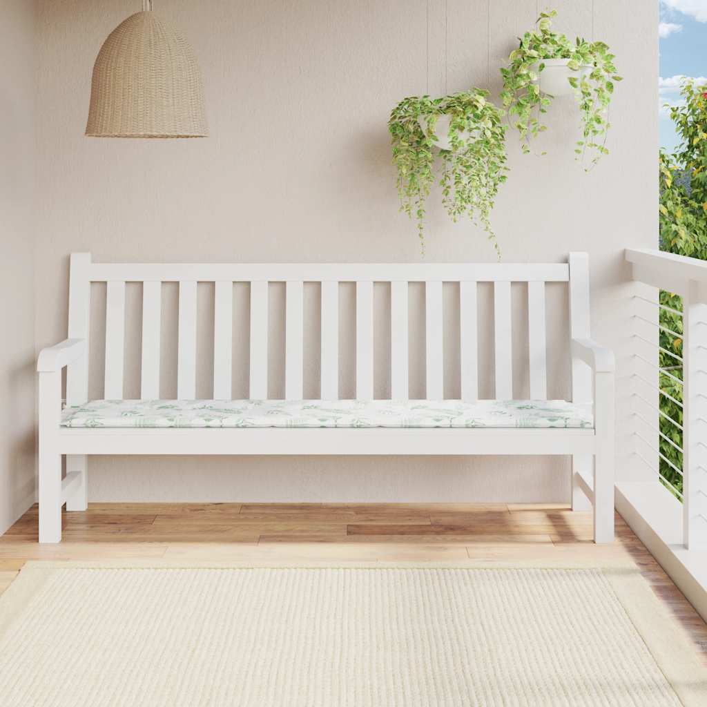 vidaXL Gartenbank-Auflage Blattmuster 200x50x4 cm Stoff