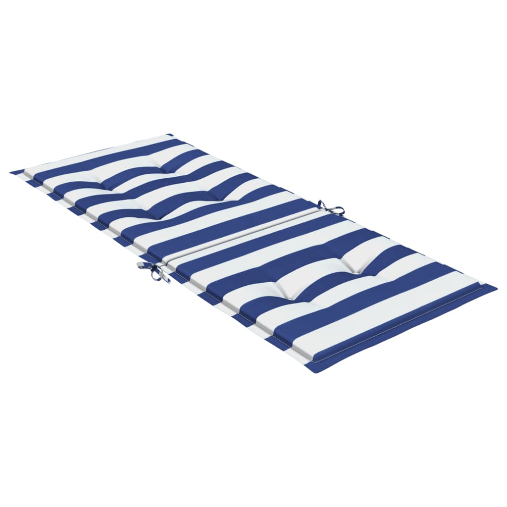 vidaXL Hochlehner-Auflagen 4 Stk. Blau & Weiß Gestreift Stoff