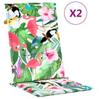 vidaXL Gartenstuhlauflagen für Hochlehner 2 Stk. Mehrfarbig 120x50x3cm