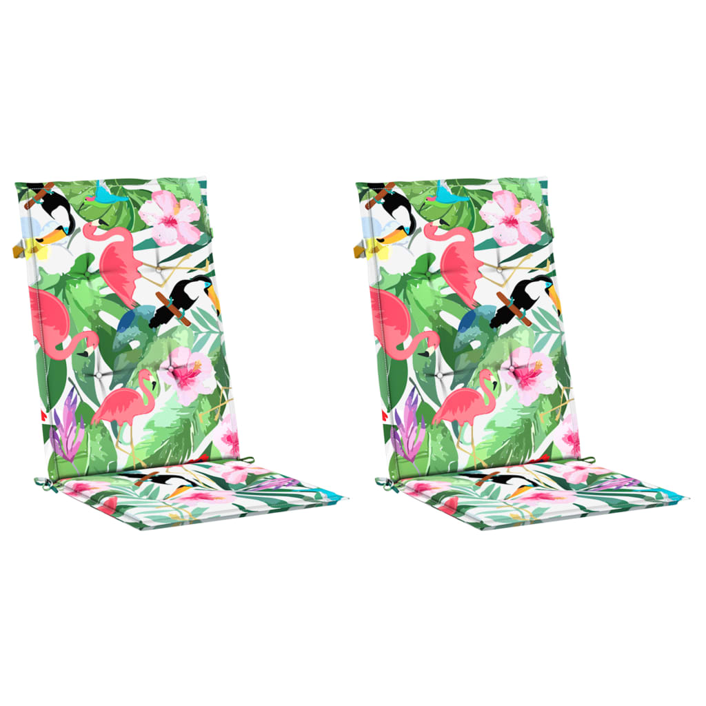 vidaXL Gartenstuhlauflagen für Hochlehner 2 Stk. Mehrfarbig 120x50x3cm