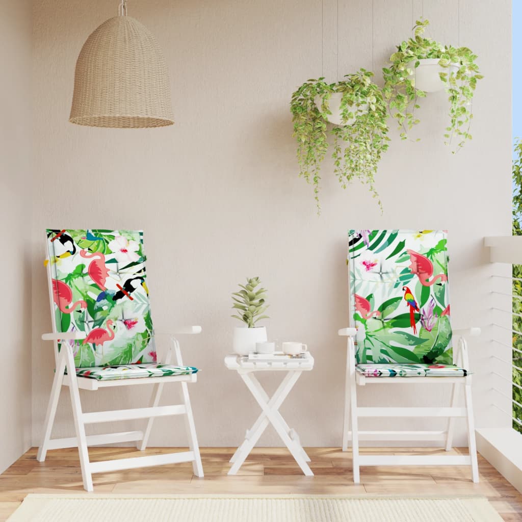 vidaXL Gartenstuhlauflagen für Hochlehner 2 Stk. Mehrfarbig 120x50x3cm