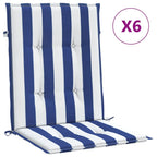 vidaXL Niedriglehner-Auflagen 6 Stk. Blau & Weiß Gestreift Stoff