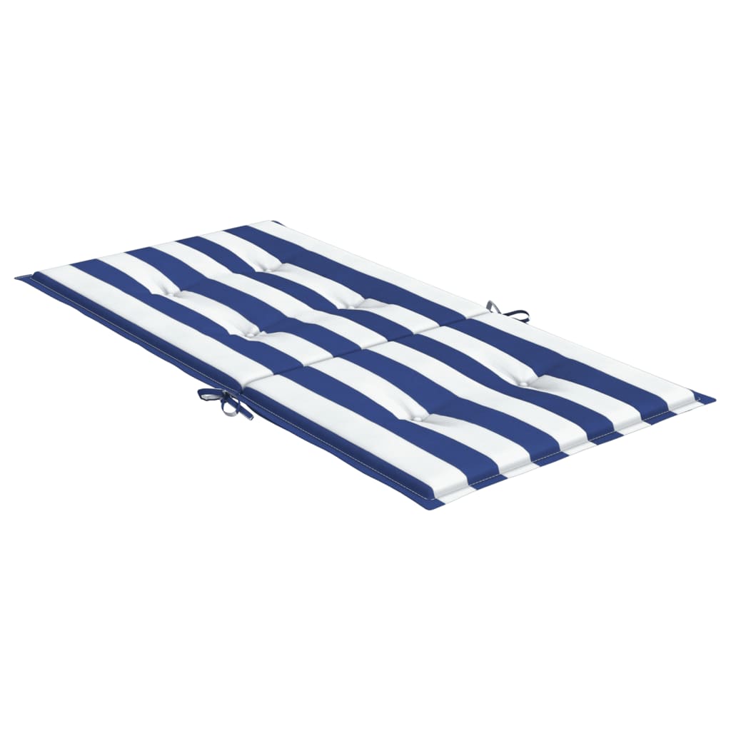 vidaXL Niedriglehner-Auflagen 6 Stk. Blau & Weiß Gestreift Stoff
