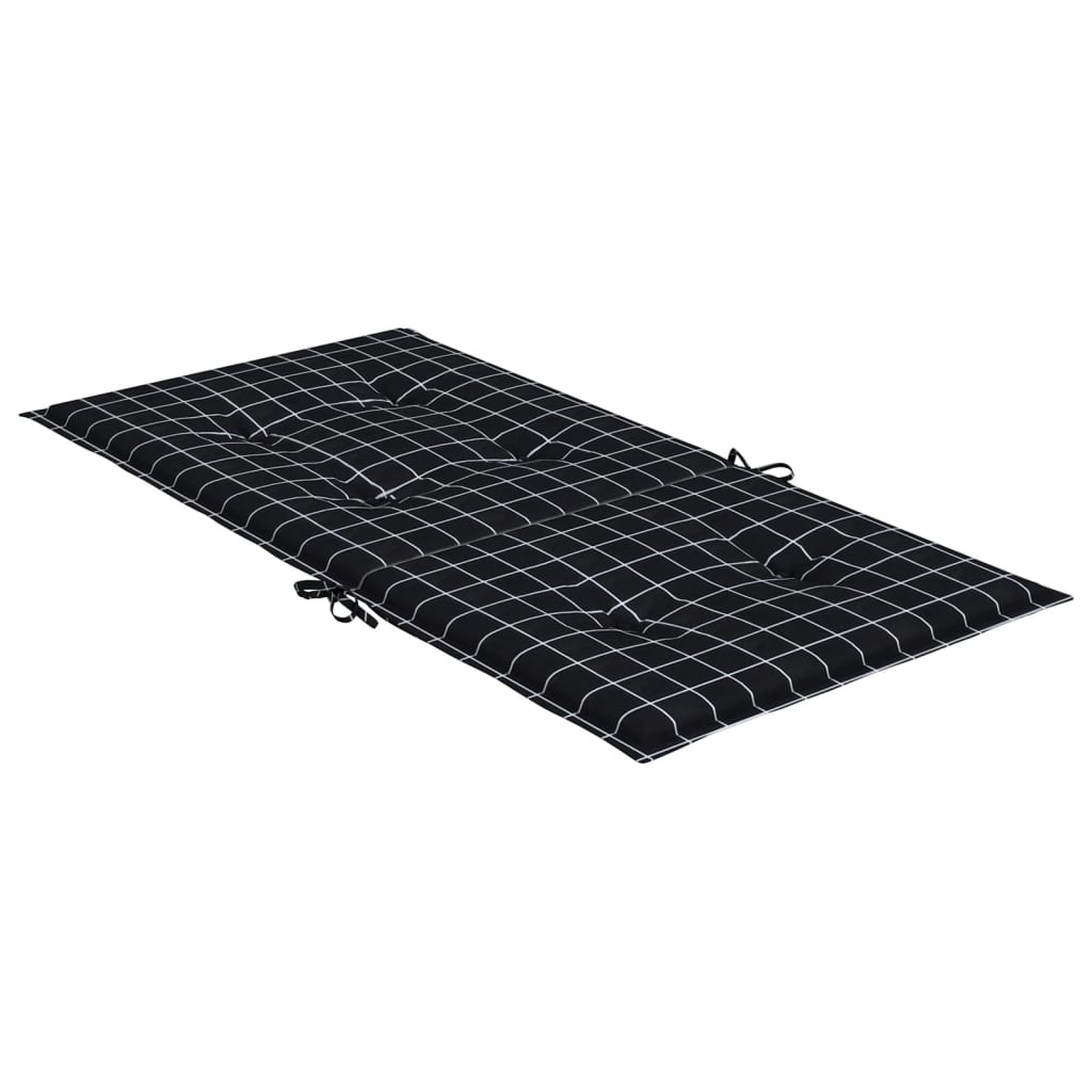 vidaXL Niedriglehner-Auflagen 2 Stk. Schwarz Karomuster Stoff