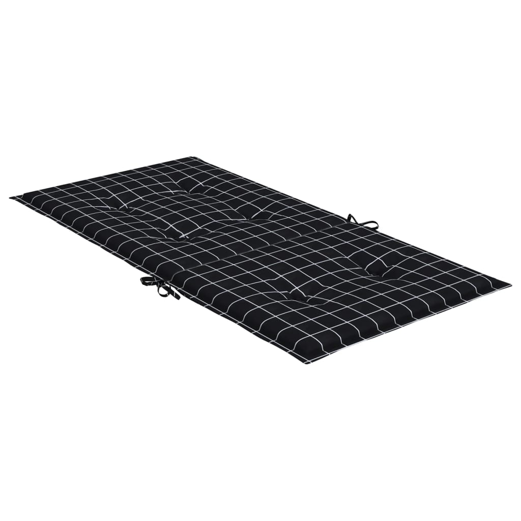 vidaXL Niedriglehner-Auflagen 6 Stk. Schwarz Karomuster Stoff