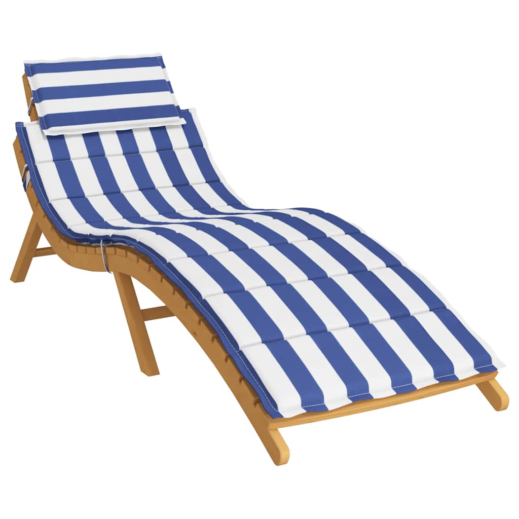 vidaXL Sonnenliegen-Auflage Blau&Weiß Gestreift Oxford-Gewebe