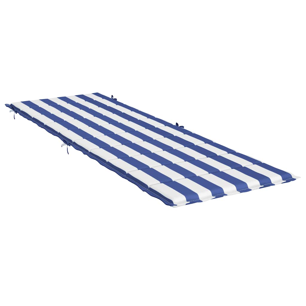vidaXL Sonnenliegen-Auflage Blau&Weiß Gestreift Oxford-Gewebe