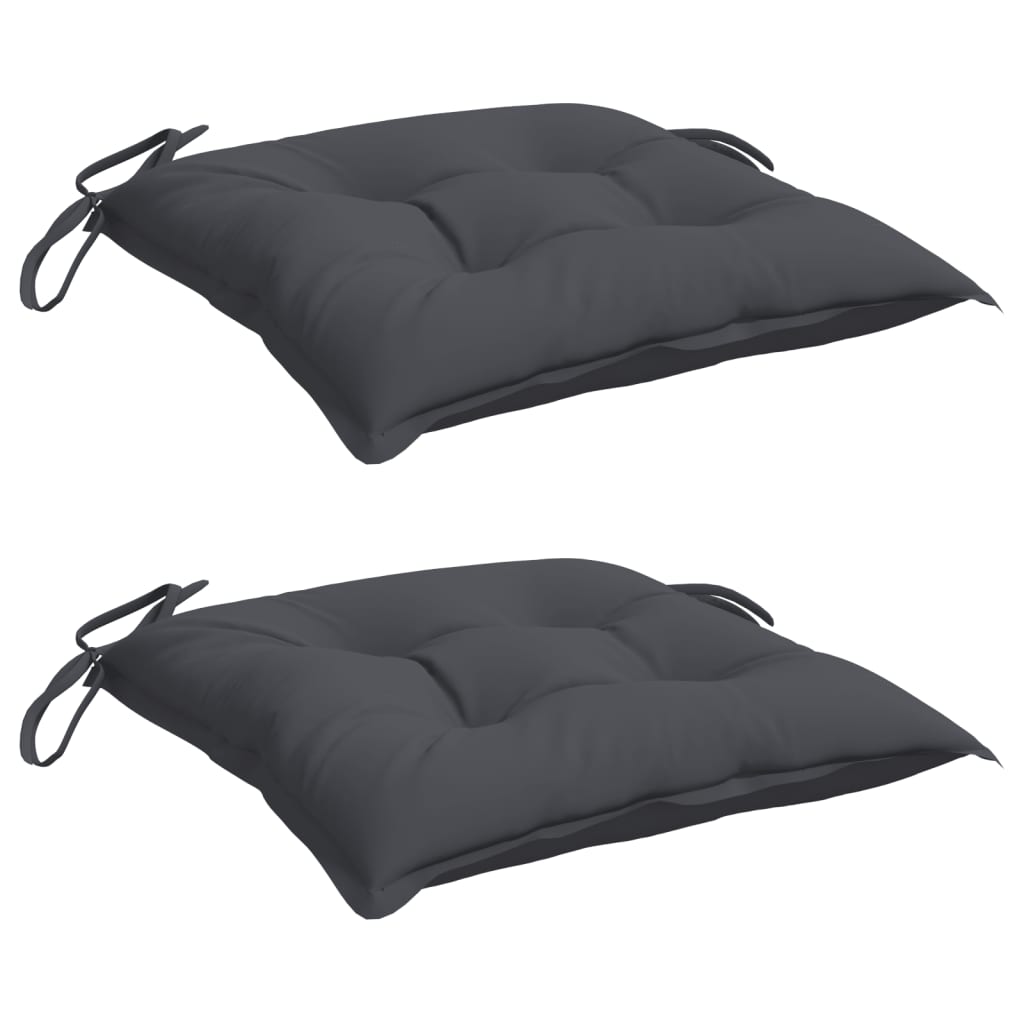 vidaXL Stuhlkissen 2 Stk. Anthrazit 40x40x7 cm Oxford-Gewebe