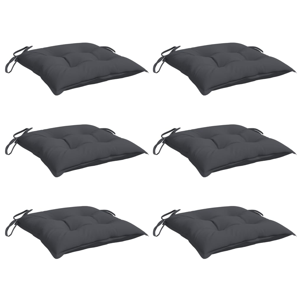 vidaXL Stuhlkissen 6 Stk. Anthrazit 40x40x7 cm Oxford-Gewebe