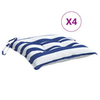 vidaXL Stuhlkissen 4 Stk. Blau & Weiß Gestreift 40x40x7 cm Stoff