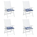 vidaXL Stuhlkissen 4 Stk. Blau & Weiß Gestreift 40x40x7 cm Stoff