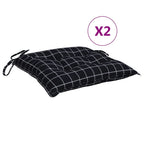 vidaXL Stuhlkissen 2 Stk. Schwarz Karomuster 40x40x7 cm Stoff