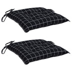 vidaXL Stuhlkissen 2 Stk. Schwarz Karomuster 40x40x7 cm Stoff