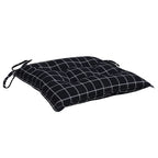 vidaXL Stuhlkissen 2 Stk. Schwarz Karomuster 40x40x7 cm Stoff