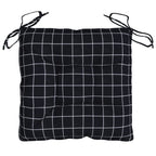 vidaXL Stuhlkissen 2 Stk. Schwarz Karomuster 40x40x7 cm Stoff