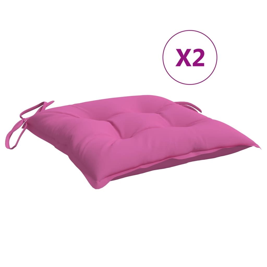 vidaXL Stuhlkissen 2 Stk. Rosa 40x40x7 cm Stoff