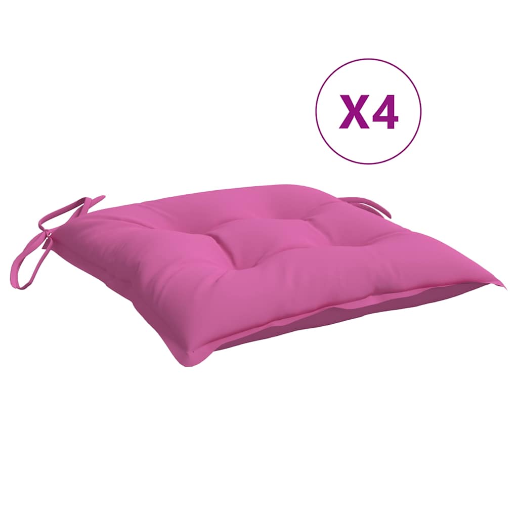 vidaXL Stuhlkissen 4 Stk. Rosa 40x40x7 cm Stoff