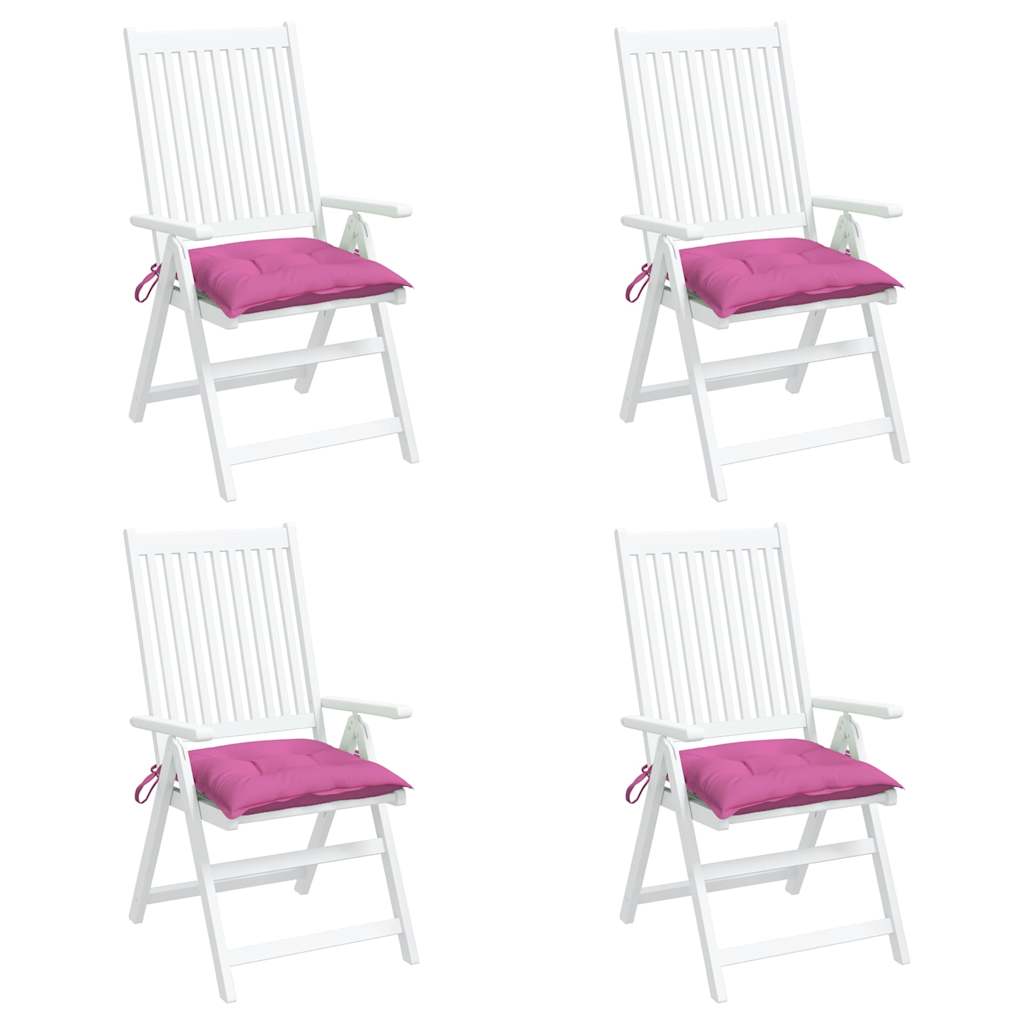 vidaXL Stuhlkissen 4 Stk. Rosa 40x40x7 cm Stoff