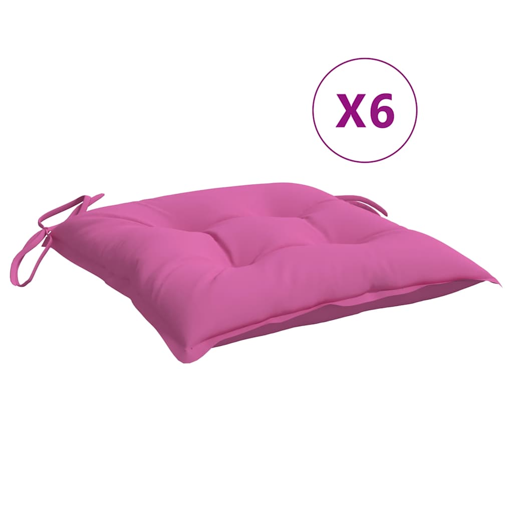 vidaXL Stuhlkissen 6 Stk. Rosa 40x40x7 cm Stoff