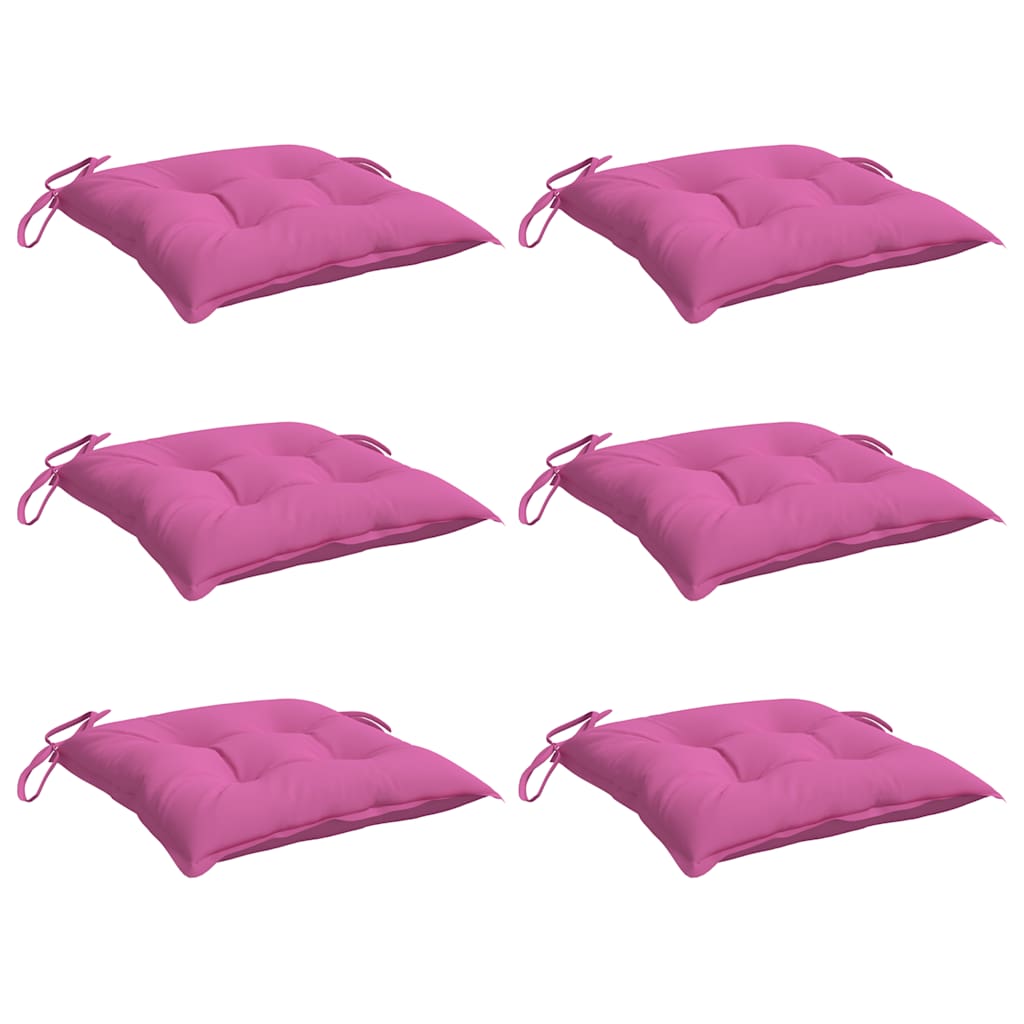 vidaXL Stuhlkissen 6 Stk. Rosa 40x40x7 cm Stoff