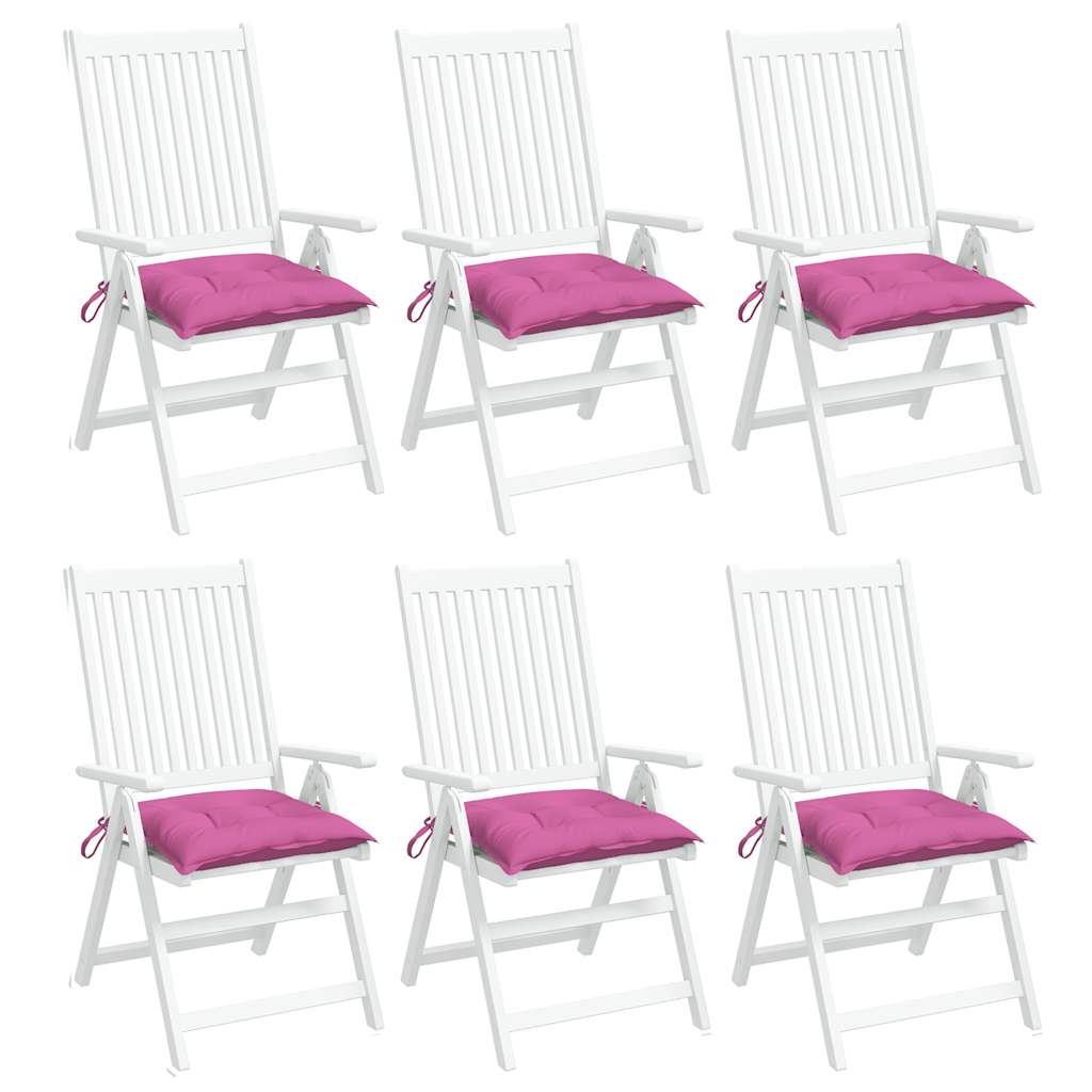 vidaXL Stuhlkissen 6 Stk. Rosa 40x40x7 cm Stoff
