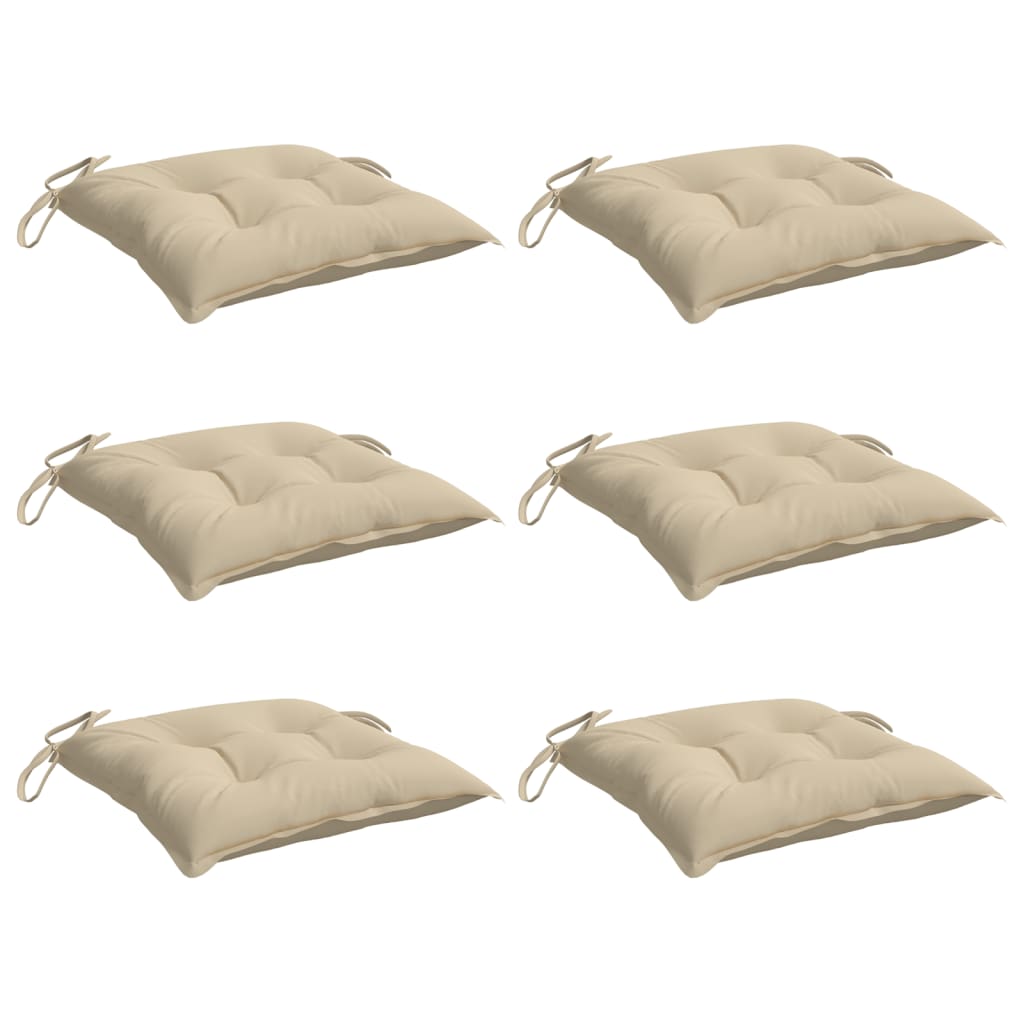 vidaXL Palettenkissen 6 Stk. Beige 50x50x7 cm Oxford-Gewebe