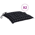 vidaXL Stuhlkissen 2 Stk. Schwarz Karomuster 50x50x7 cm Oxford-Gewebe