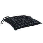 vidaXL Stuhlkissen 2 Stk. Schwarz Karomuster 50x50x7 cm Oxford-Gewebe