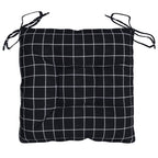 vidaXL Stuhlkissen 2 Stk. Schwarz Karomuster 50x50x7 cm Oxford-Gewebe