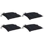 vidaXL Stuhlkissen 4 Stk. Schwarz Karomuster 50x50x7 cm Oxford-Gewebe