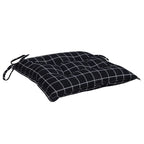 vidaXL Stuhlkissen 4 Stk. Schwarz Karomuster 50x50x7 cm Oxford-Gewebe