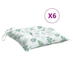 vidaXL Stuhlkissen 6 Stk. Blattmuster 50x50x7 cm Oxford-Gewebe