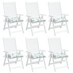 vidaXL Stuhlkissen 6 Stk. Blattmuster 50x50x7 cm Oxford-Gewebe